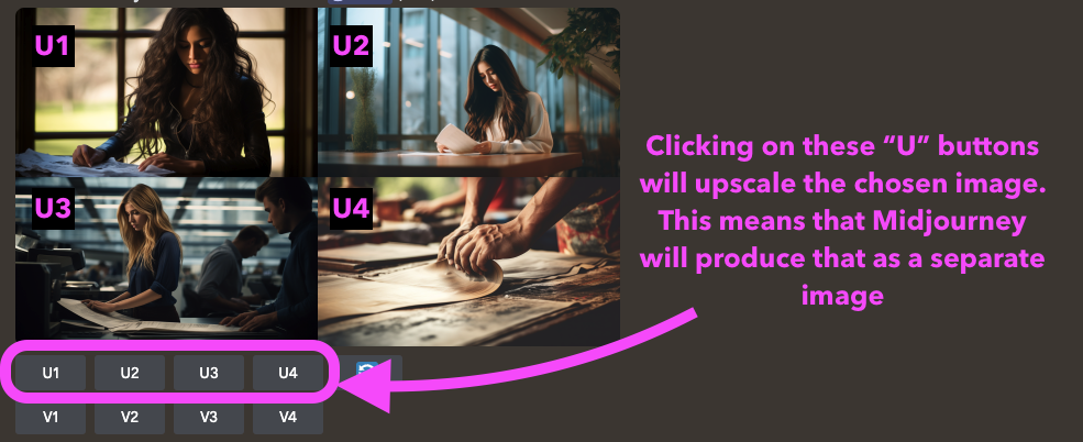 Ho to Separate Images in Midjourney using the upscale buttons