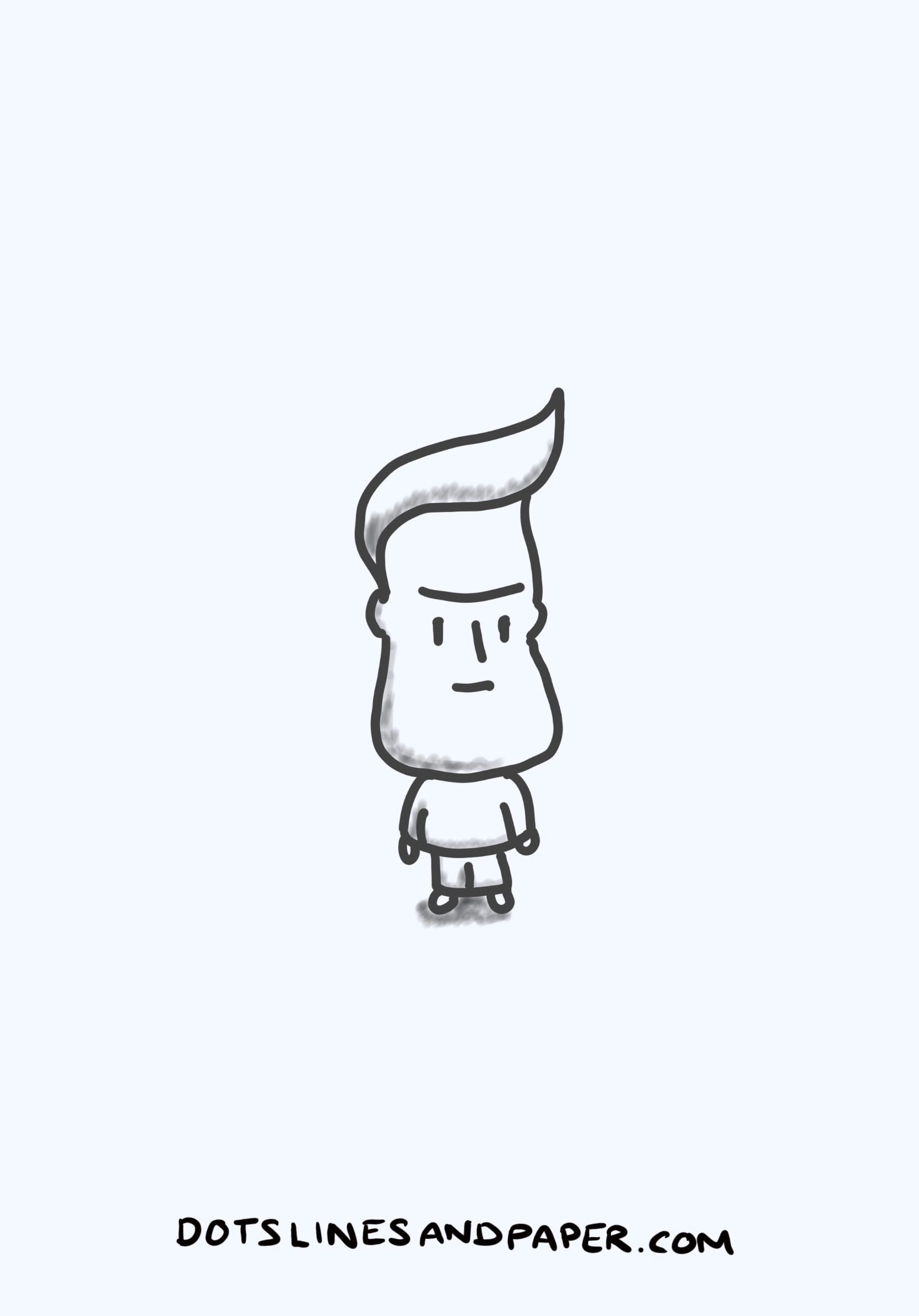 Desperate Dan inspired cartoon of a boy