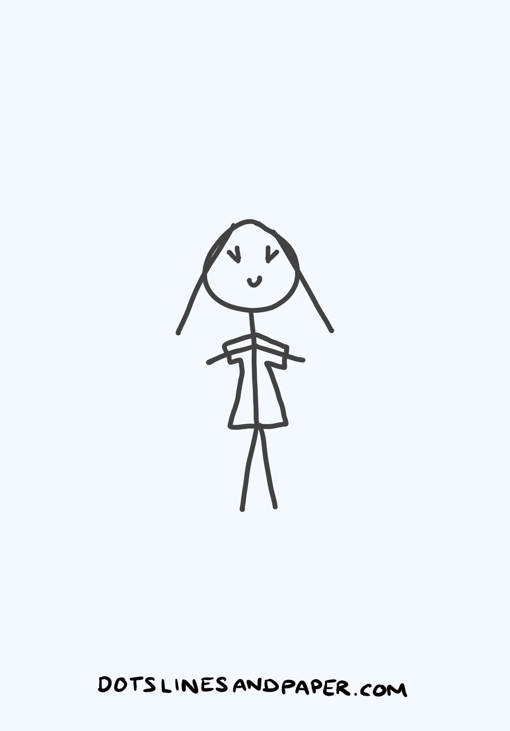 stick cartoon of a girl
