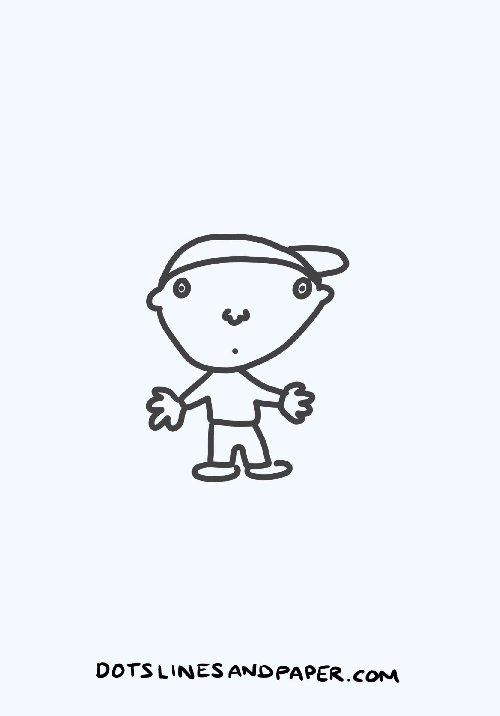 Cartoon boy in the style of Hey Arnold