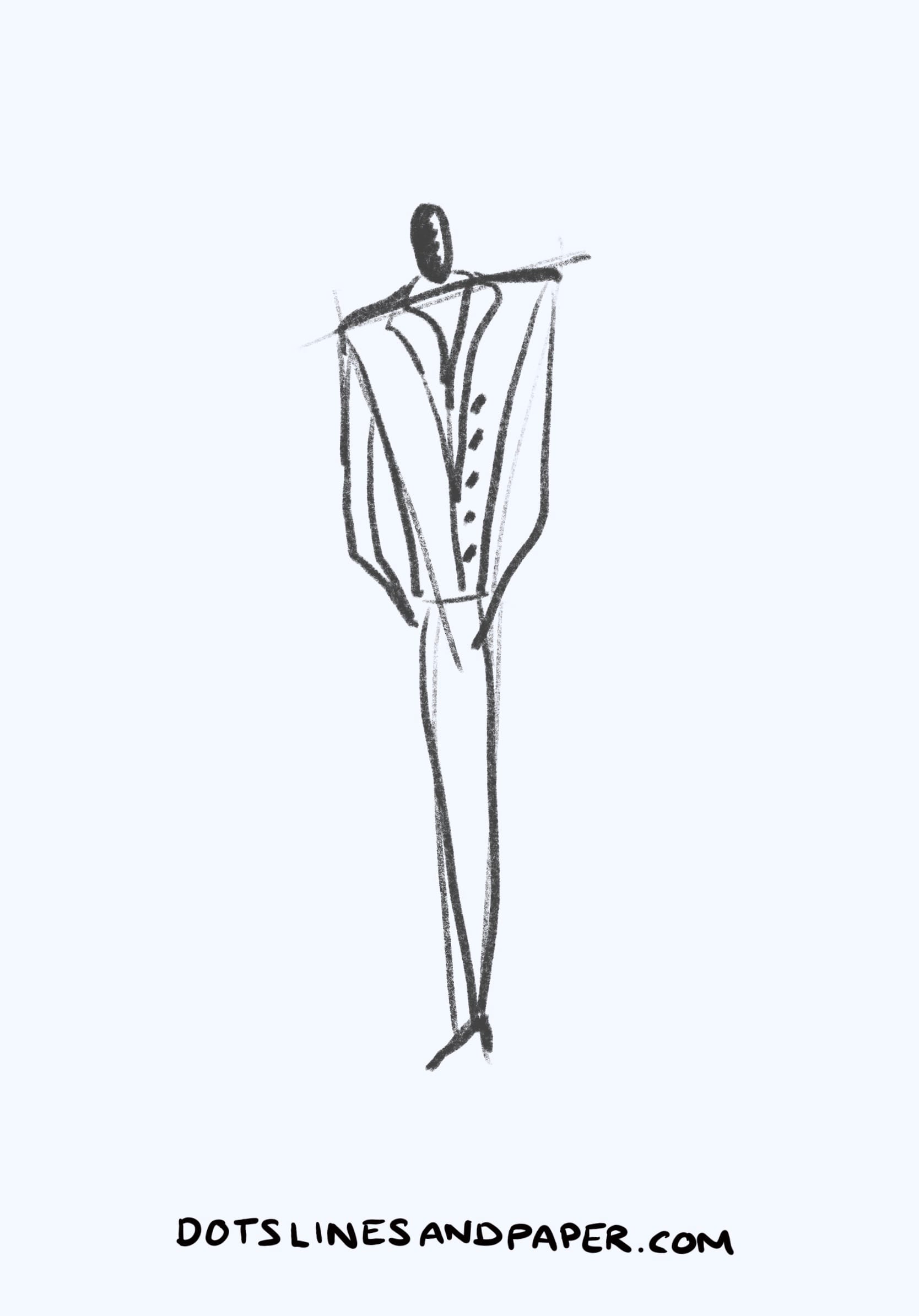 fashion style sketch of a man in a suit