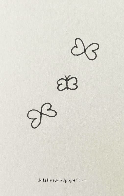 Easy and Cute Butterfly Drawing Idea with heart shaped wings