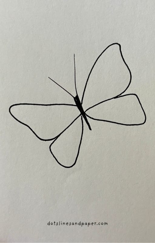 Easy and Simple Butterfly Drawing Idea
