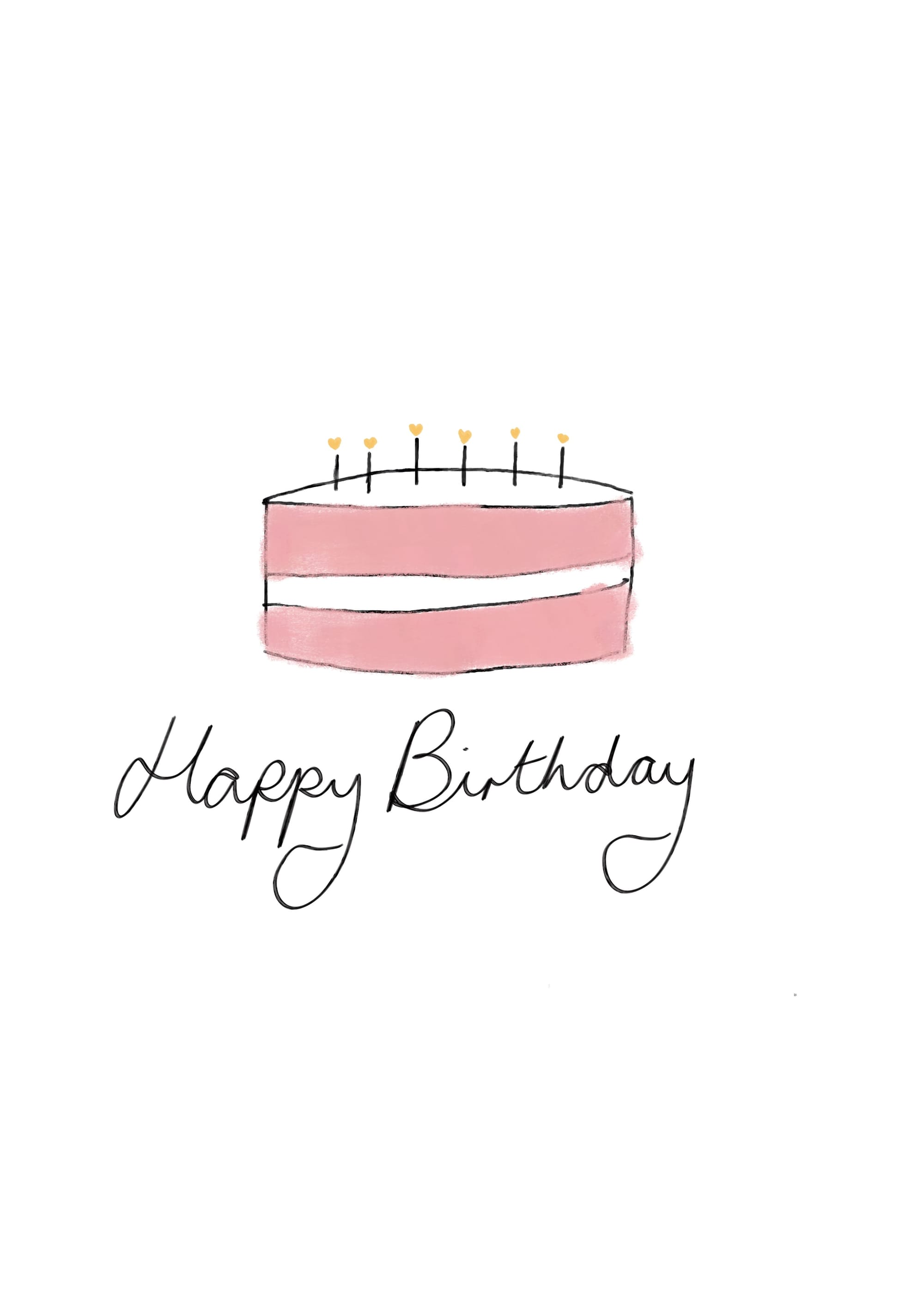 Image from the Cute Birthday Cards Ideas article of a yummy pink birthday cake