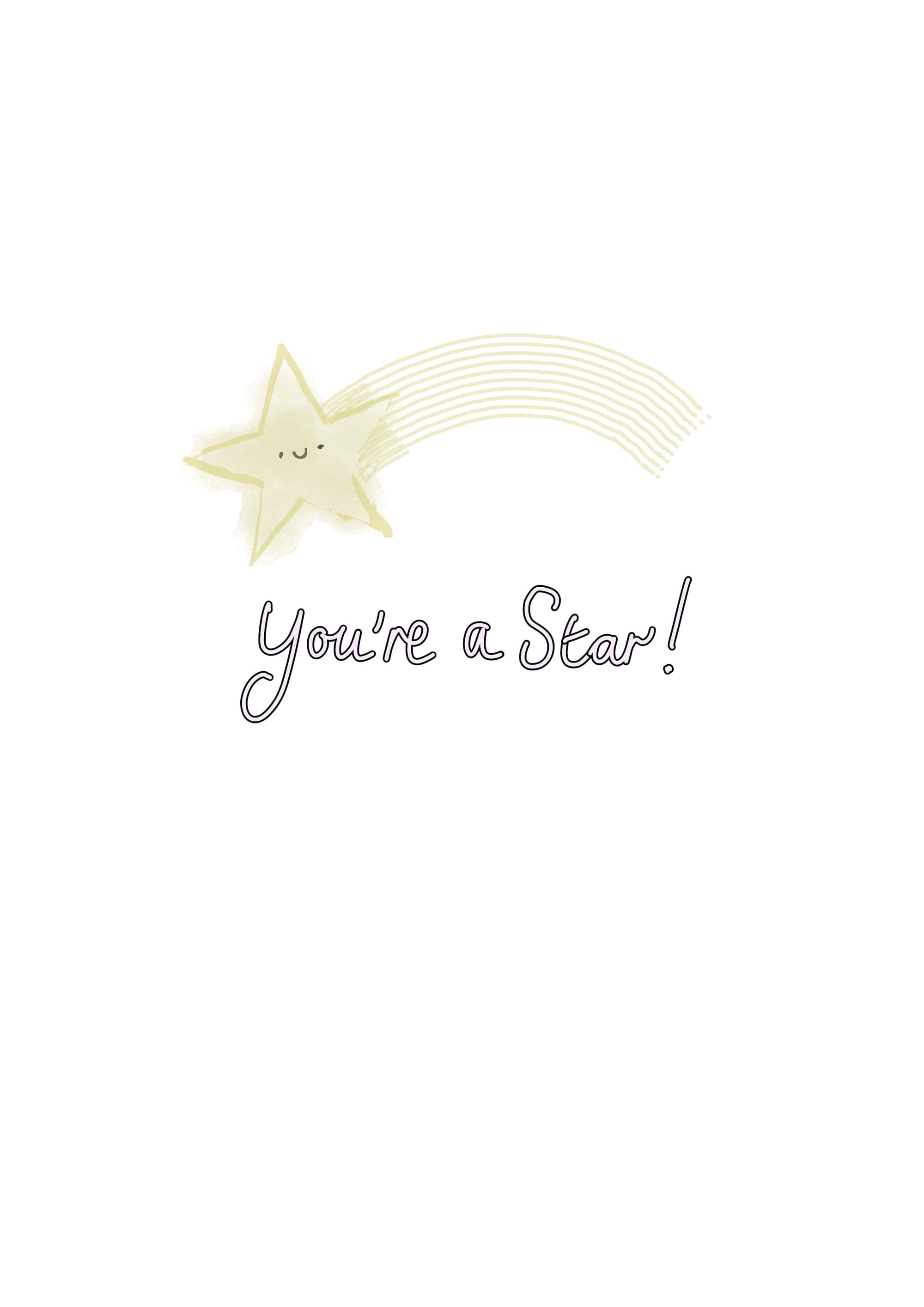 Image from the Cute Birthday Cards Ideas article of a cute shooting star