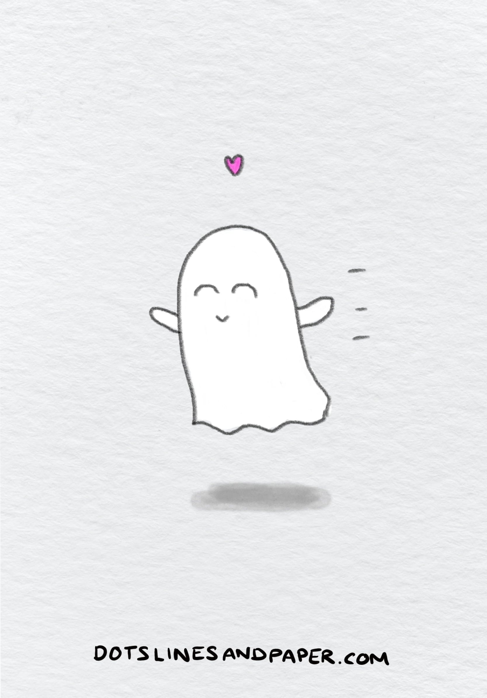 Doodle from the post Cute things to draw - of a cute ghost in love