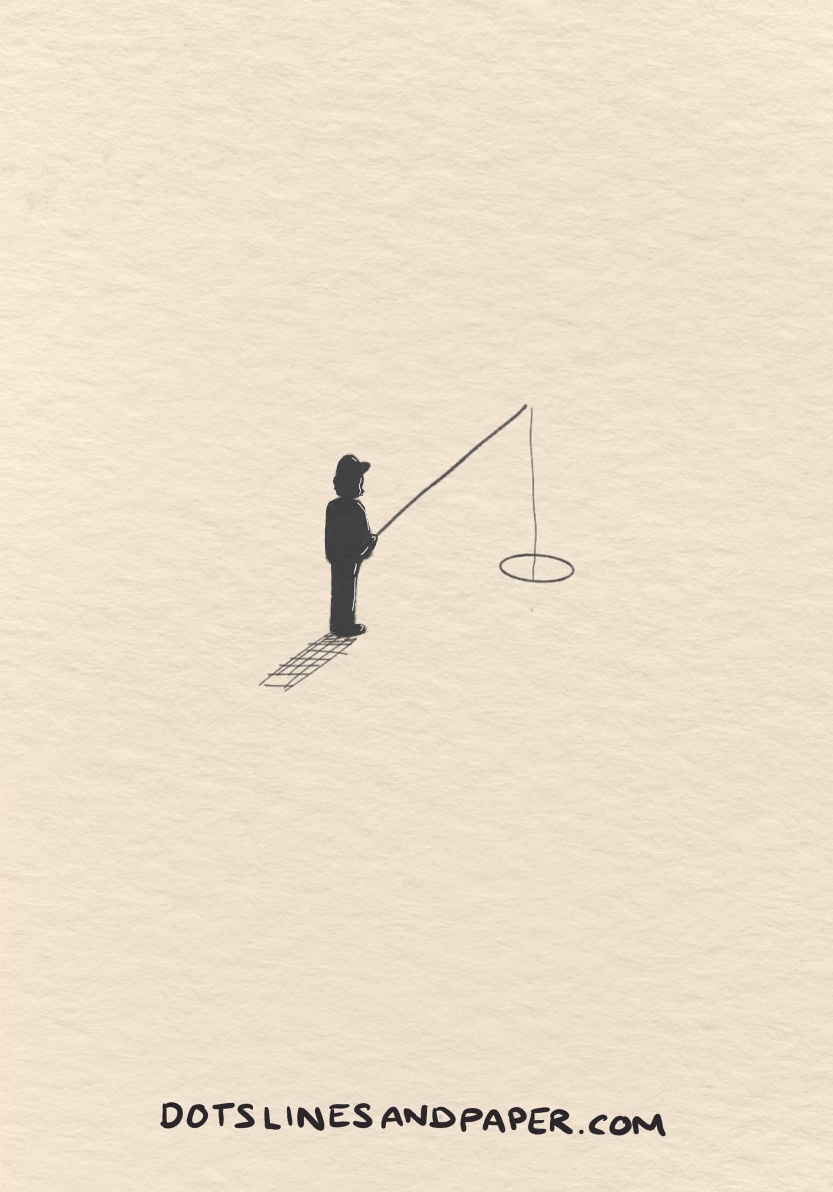 Doodle from the post Cute things to draw - of a little man fishing