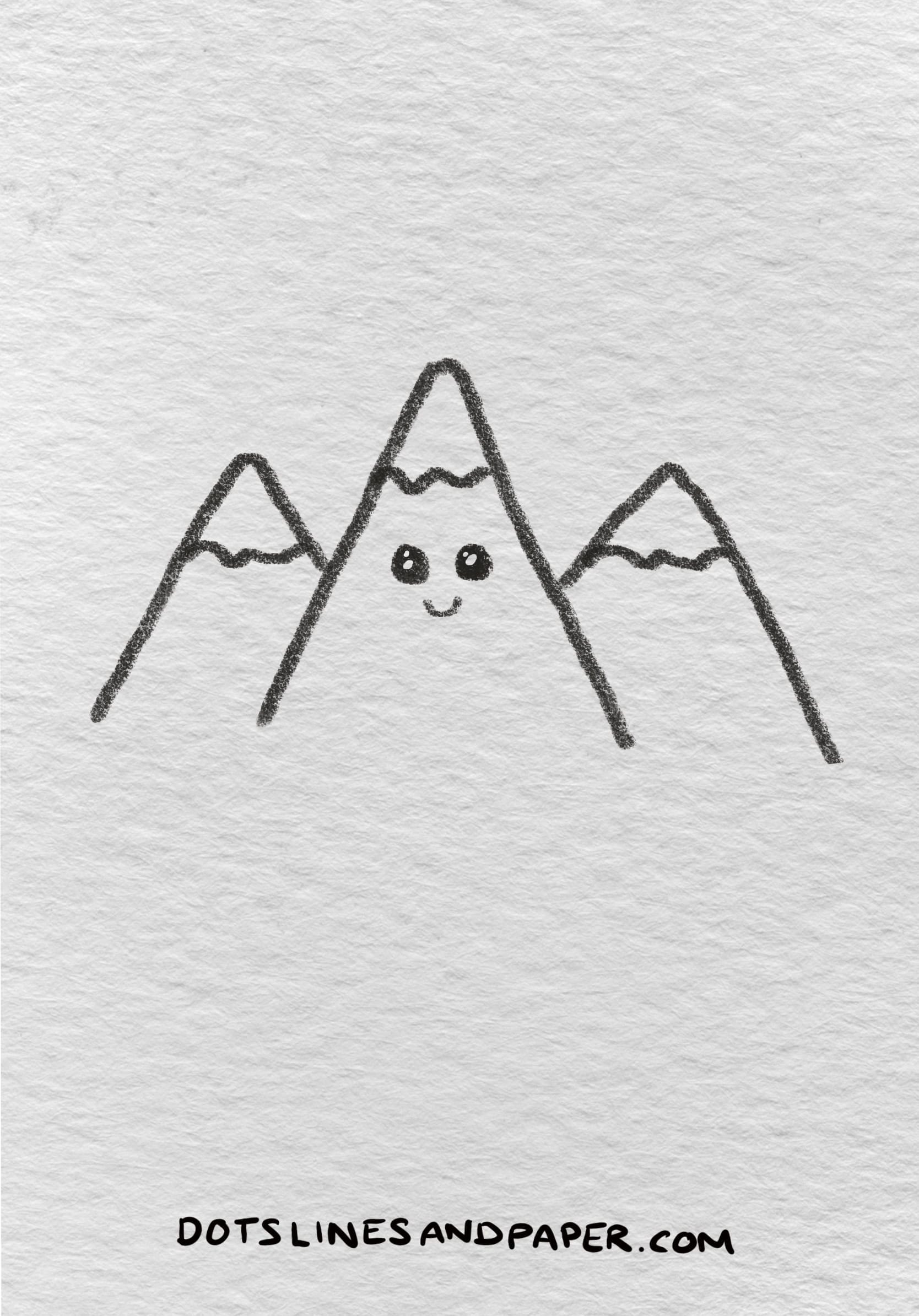 Doodle from the post Cute things to draw of some cute mountains