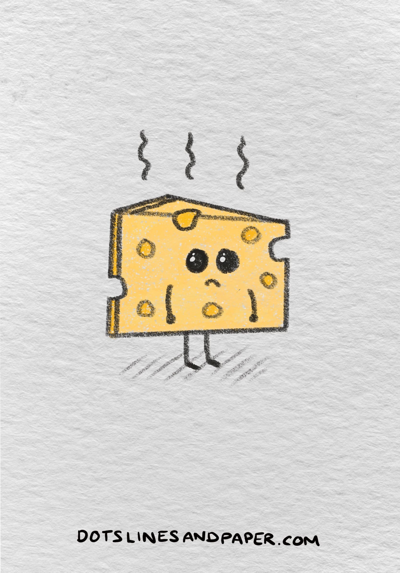 Doodle from the post Cute things to draw - of some sad smelly cheese