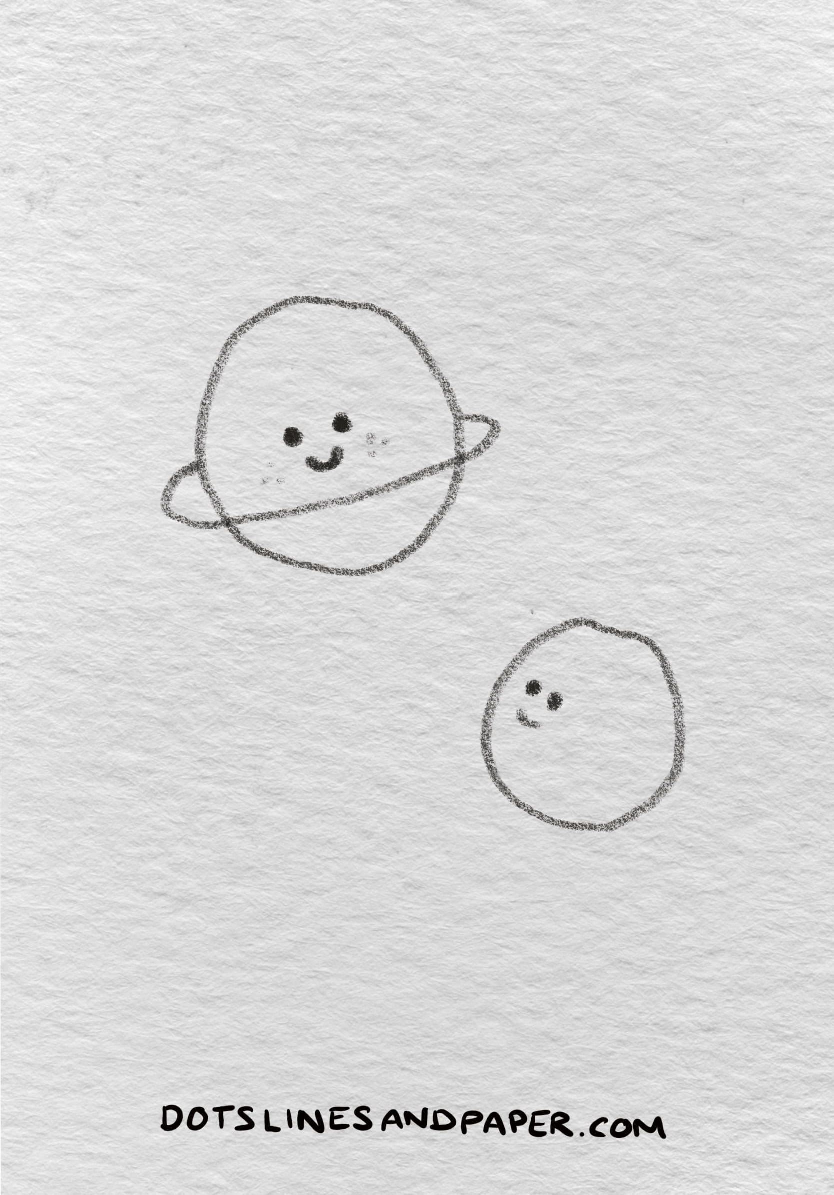 Doodle from the post Cute things to draw - of two cute little planets